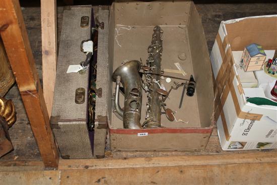 Clarinet and trumpet, both boxed